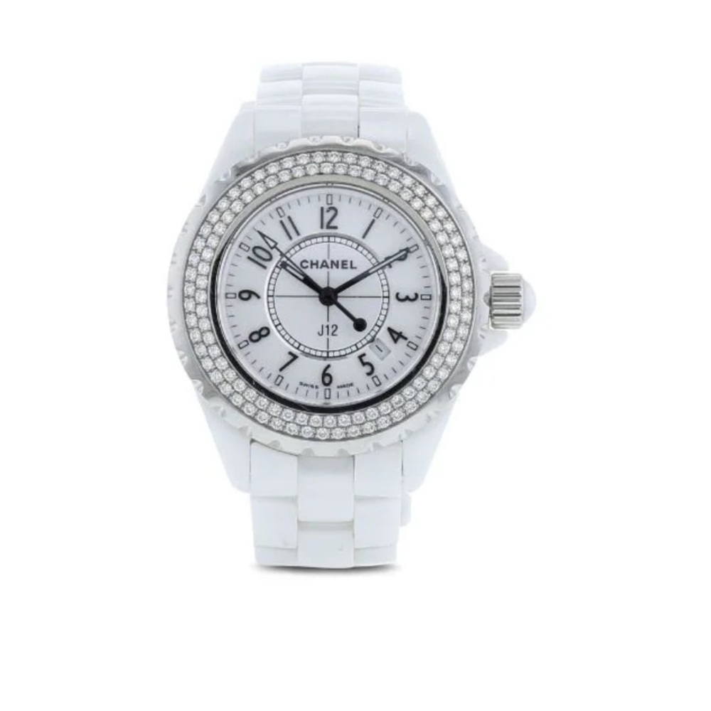 Chanel J12 white ceramic watch with diamonds